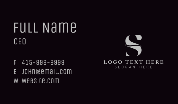 Classic Luxe Letter S Business Card Design Image Preview