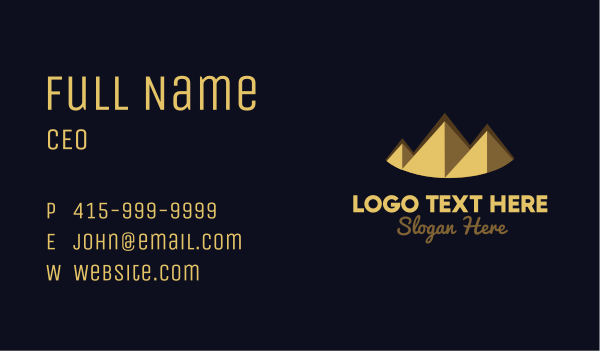 Sunset Pyramid Business Card Design Image Preview