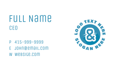 Blue Ampersand Type Business Card