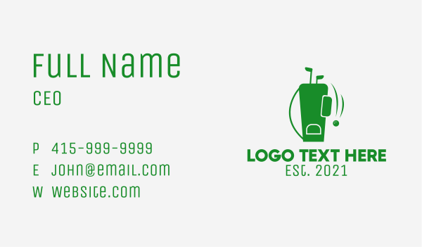 Golf Clubs Bag Caddie  Business Card Design Image Preview