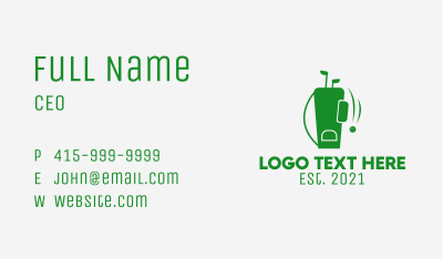 Golf Clubs Bag Caddie  Business Card Image Preview