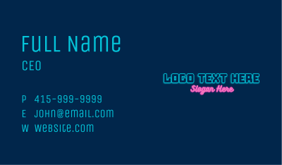 Neon Technology Wordmark Business Card Image Preview