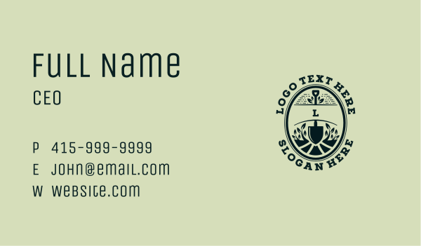 Lawn Care Shovel Gardening Business Card Design Image Preview
