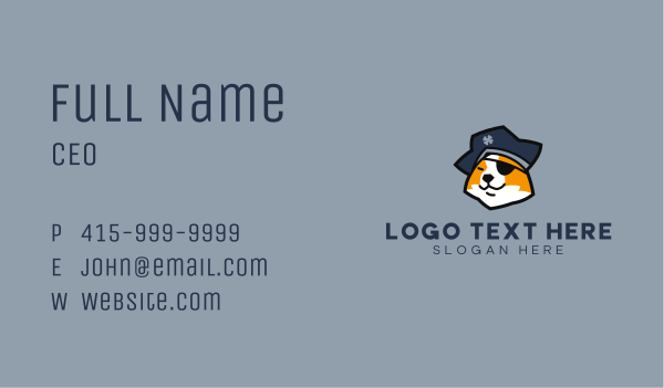 Cool Pirate Dog Business Card Design Image Preview