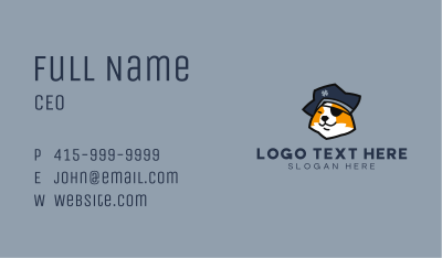 Cool Pirate Dog Business Card Image Preview