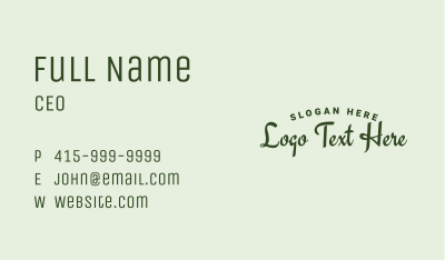 Crafty Script Wordmark Business Card Image Preview