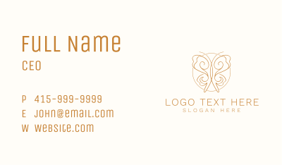 Elegant Gold Butterfly Business Card Image Preview