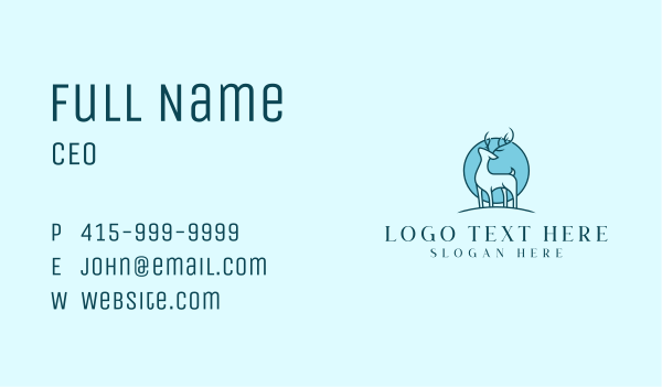 Wild Deer Animal Business Card Design Image Preview