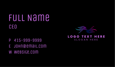 Neon Wave Swoosh Business Card Image Preview