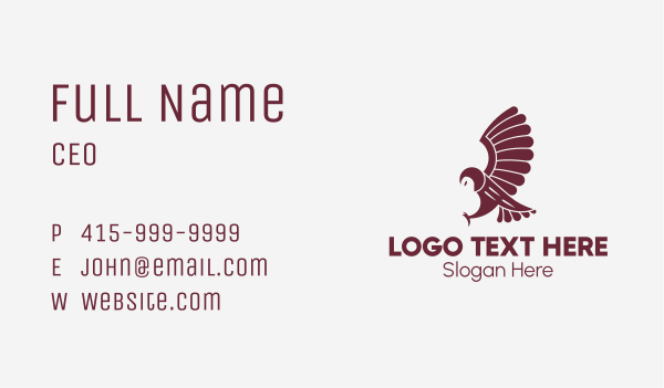Flying Owl Bird Business Card Design Image Preview