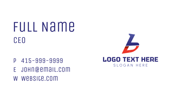 Business Tech Letter B Business Card Design