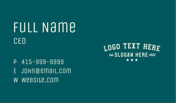 Sporty Apparel Wordmark Business Card Design Image Preview