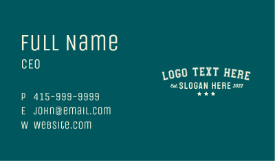 Sporty Apparel Wordmark Business Card Image Preview