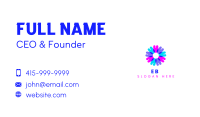 Fluorescent Neon Flower Business Card Image Preview