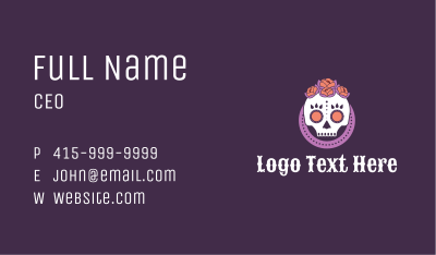 Decorative Mexican Skull Business Card