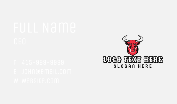 Tough Gaming Bull Business Card Design Image Preview