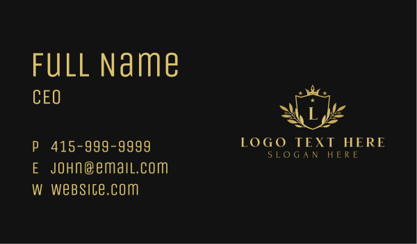 Elegant Wreath Crown Business Card Design Image Preview