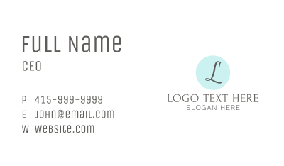 Elegant Cursive Lettermark Business Card Image Preview