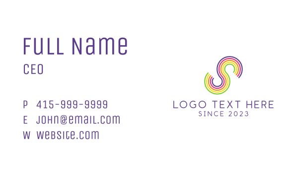 Rainbow Letter S  Business Card Design Image Preview