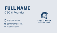 Blue Mohawk Skull Business Card Image Preview