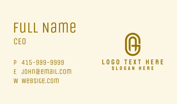 Gold A & G Monogram Business Card Design Image Preview