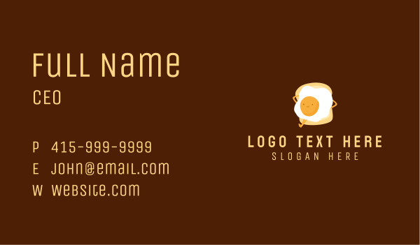 Egg Sandwich Mascot Business Card Design Image Preview