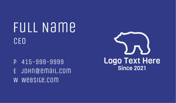 White Polar Bear  Business Card Design Image Preview