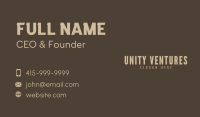 Brown Masculine Wordmark  Business Card Image Preview