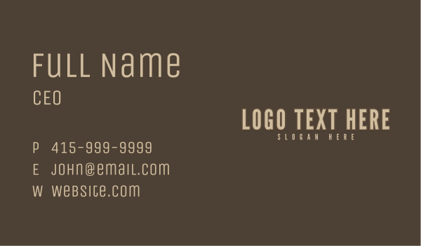 Brown Masculine Wordmark  Business Card Design Image Preview