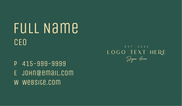  Luxurious Company Wordmark Business Card Design Image Preview