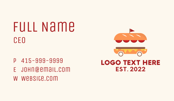 Hamburger Sandwich Food Cart  Business Card Design Image Preview