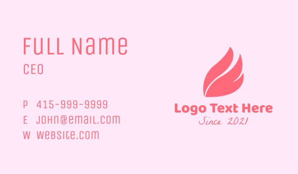 Pink Wellness Wings Business Card Design Image Preview