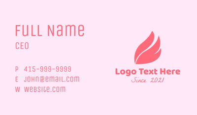 Pink Wellness Wings Business Card Image Preview