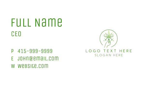 Cannabis Weed Leaf Hand Business Card Design Image Preview