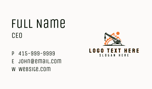 Mechanical Mountain Crane  Business Card Design Image Preview