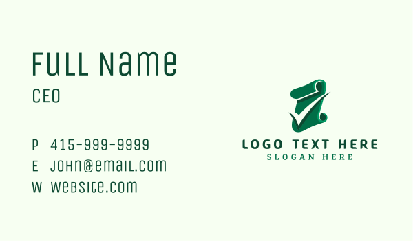 Paper Document Check Business Card Design Image Preview