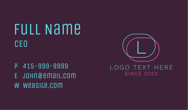 Multicolor Neon Line Letter  Business Card Design Image Preview
