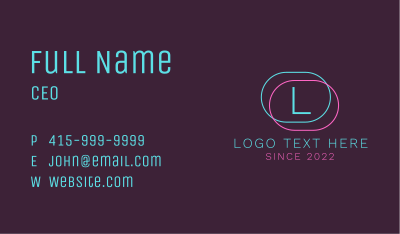 Multicolor Neon Line Letter  Business Card Image Preview