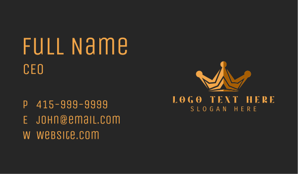 Golden Luxe Crown  Business Card Design Image Preview