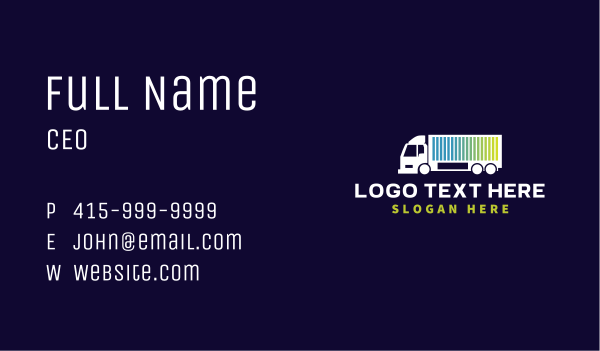 Truck Logistics Transport Business Card Design Image Preview