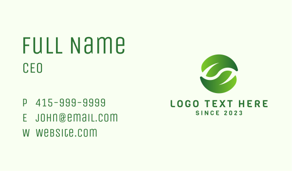 Gradient Leaf Emblem  Business Card Design Image Preview