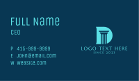 Financial Firm Pillar Letter D  Business Card Image Preview