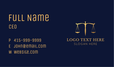 Golden Justice Scale Business Card Image Preview