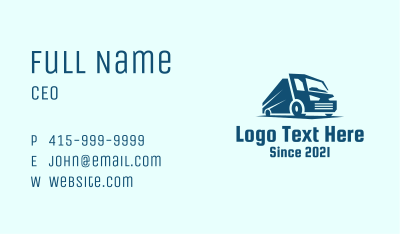 Blue Dump Truck Vehicle Business Card Image Preview