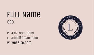 Academic Learning Letter Business Card