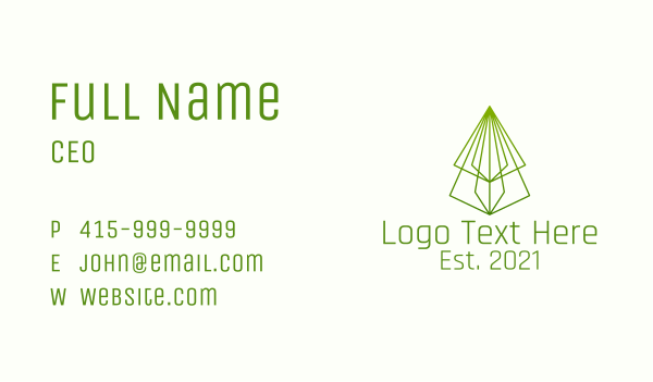 Pine Tree Line Art Business Card Design
