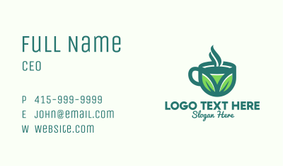Green Organic Hot Tea Business Card Image Preview