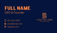 Orange Code Letter B Business Card Design