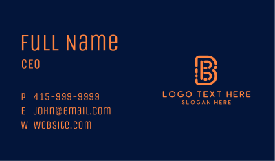 Orange Code Letter B Business Card Image Preview