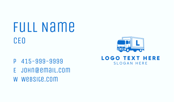 Logistic Truck Letter Business Card Design Image Preview